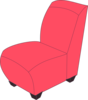 Red Armless Chair Clip Art